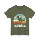 Daddysaurus Dad Dinosaur T-Shirt - Military Green