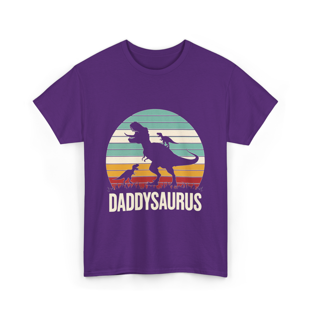 Daddysaurus Dad Dinosaur T-Shirt - Purple