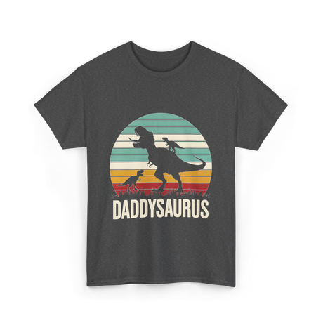 Daddysaurus Dad Dinosaur T-Shirt - Dark Heather