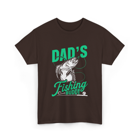 Dads Fishing Buddy Fisherman T-Shirt - Dark Chocolate