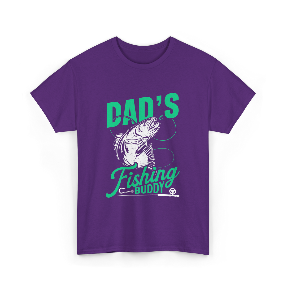 Dads Fishing Buddy Fisherman T-Shirt - Purple