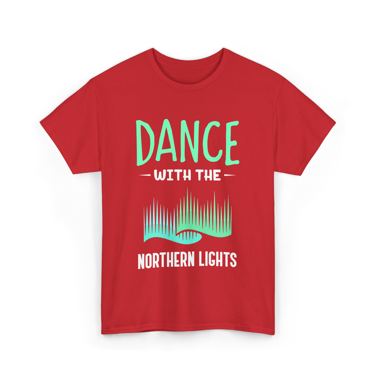 Dance with the Northern Lights Aurora T-Shirt - Red