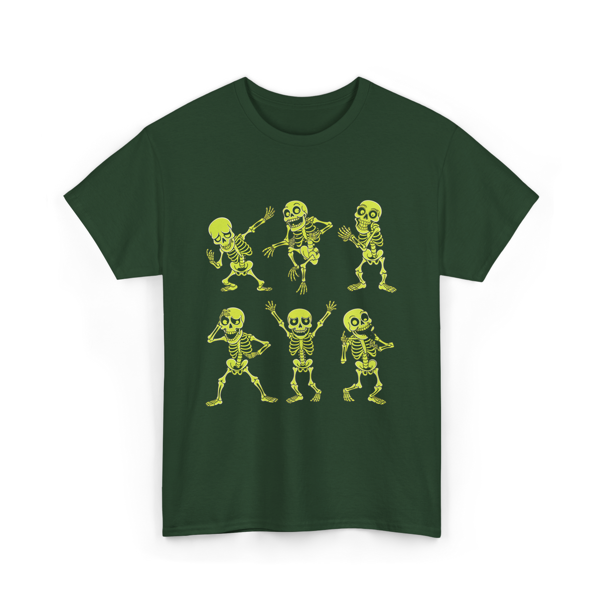 Dancing Skeletons Dance Skeleton Kids T-Shirt - Forest Green