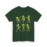 Dancing Skeletons Dance Skeleton Kids T-Shirt - Forest Green