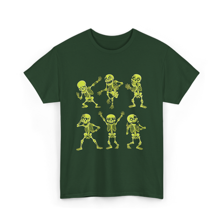 Dancing Skeletons Dance Skeleton Kids T-Shirt - Forest Green