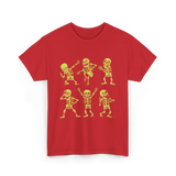 Dancing Skeletons Dance Skeleton Kids T-Shirt - Red