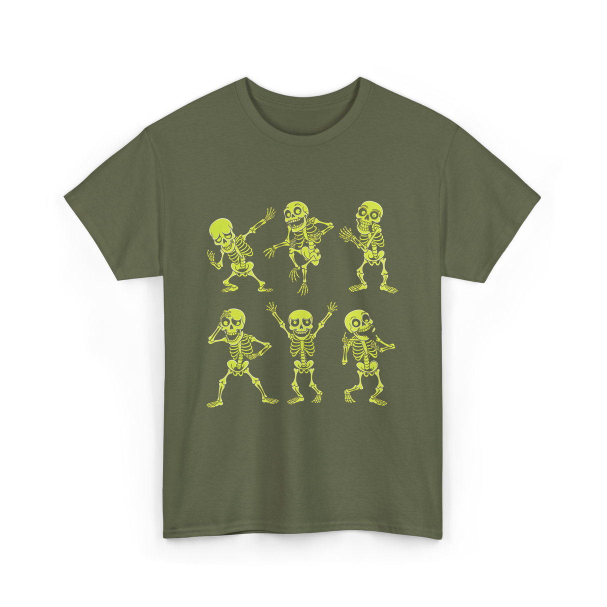 Dancing Skeletons Dance Skeleton Kids T-Shirt - Military Green