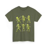 Dancing Skeletons Dance Skeleton Kids T-Shirt - Military Green