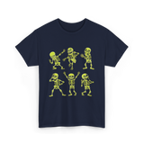 Dancing Skeletons Dance Skeleton Kids T-Shirt - Navy