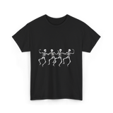 Dancing Skeletons Halloween Skeletons T-Shirt - Black