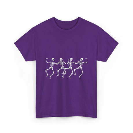 Dancing Skeletons Halloween Skeletons T-Shirt - Purple