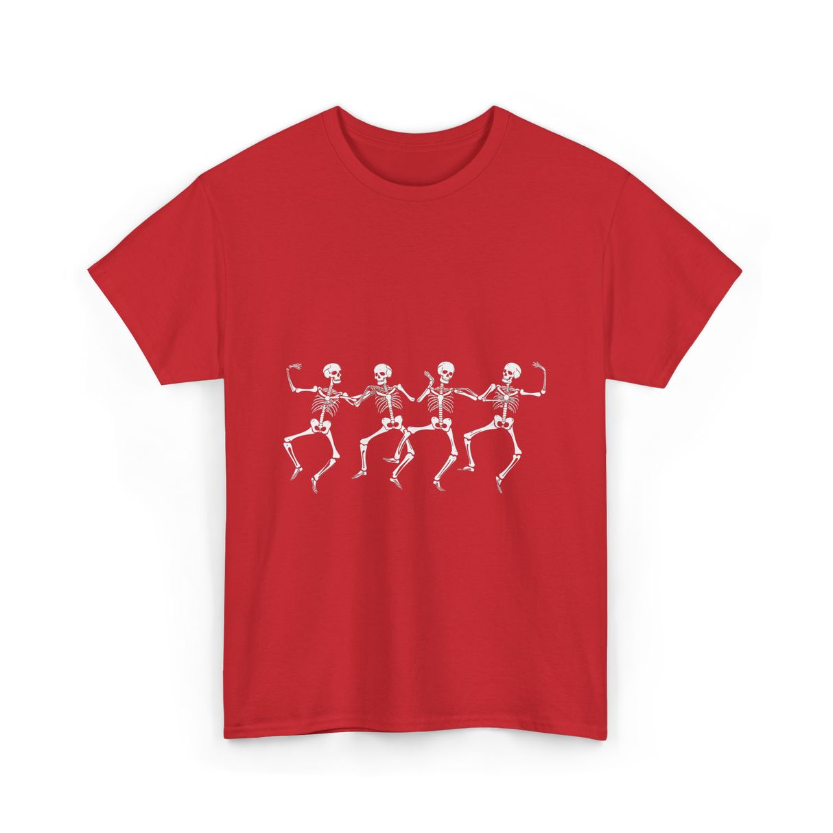 Dancing Skeletons Halloween Skeletons T-Shirt - Red