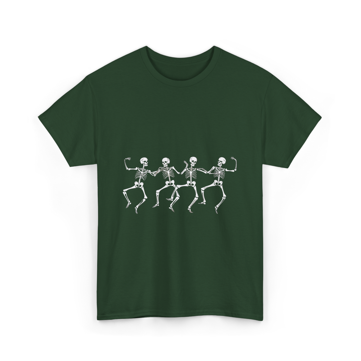 Dancing Skeletons Halloween Skeletons T-Shirt - Forest Green