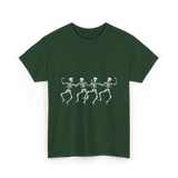 Dancing Skeletons Halloween Skeletons T-Shirt - Forest Green