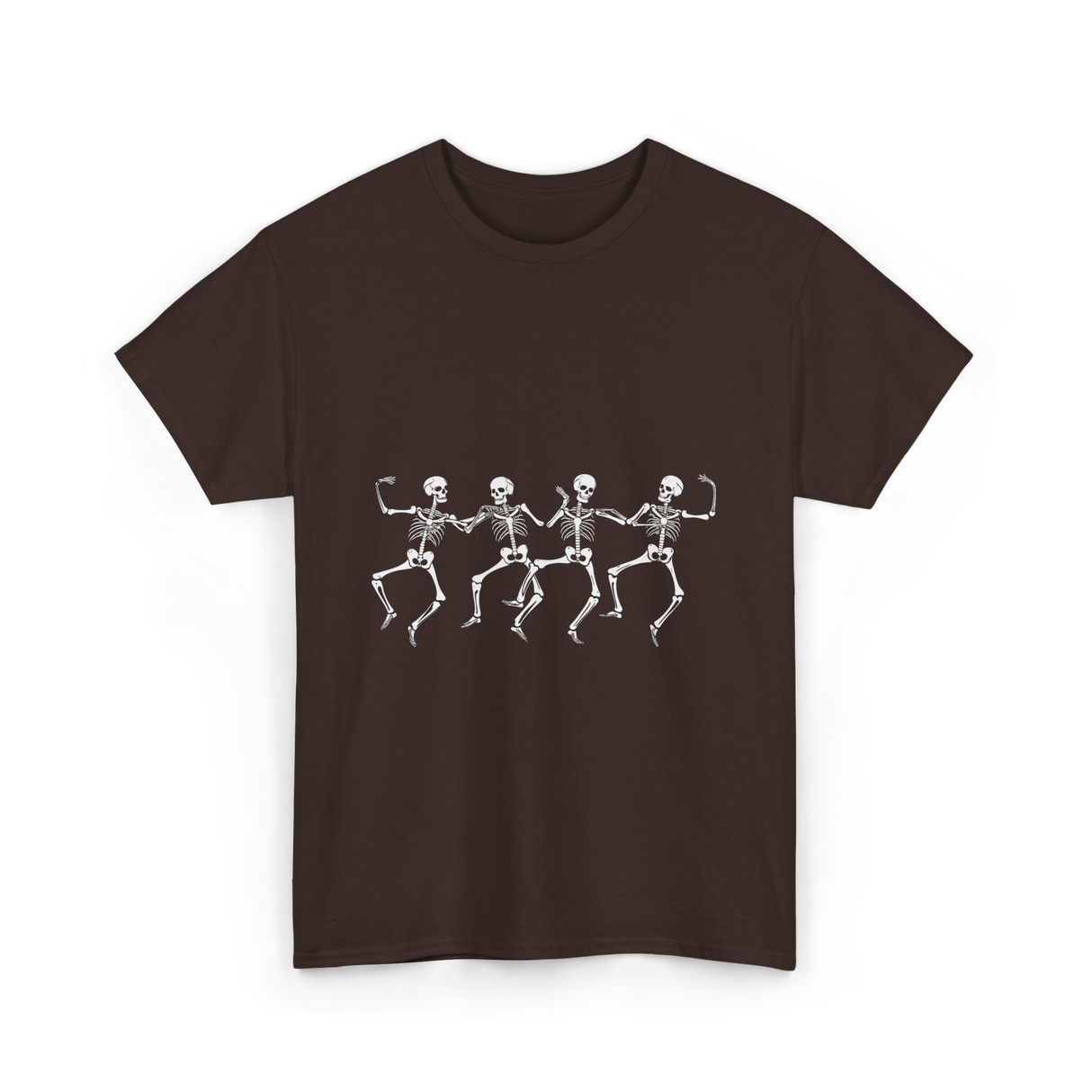 Dancing Skeletons Halloween Skeletons T-Shirt - Dark Chocolate