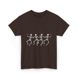 Dancing Skeletons Halloween Skeletons T-Shirt - Dark Chocolate