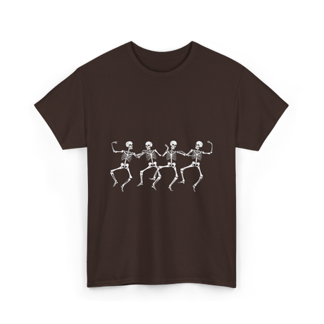 Dancing Skeletons Halloween Skeletons T-Shirt - Dark Chocolate