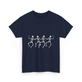 Dancing Skeletons Halloween Skeletons T-Shirt - Navy