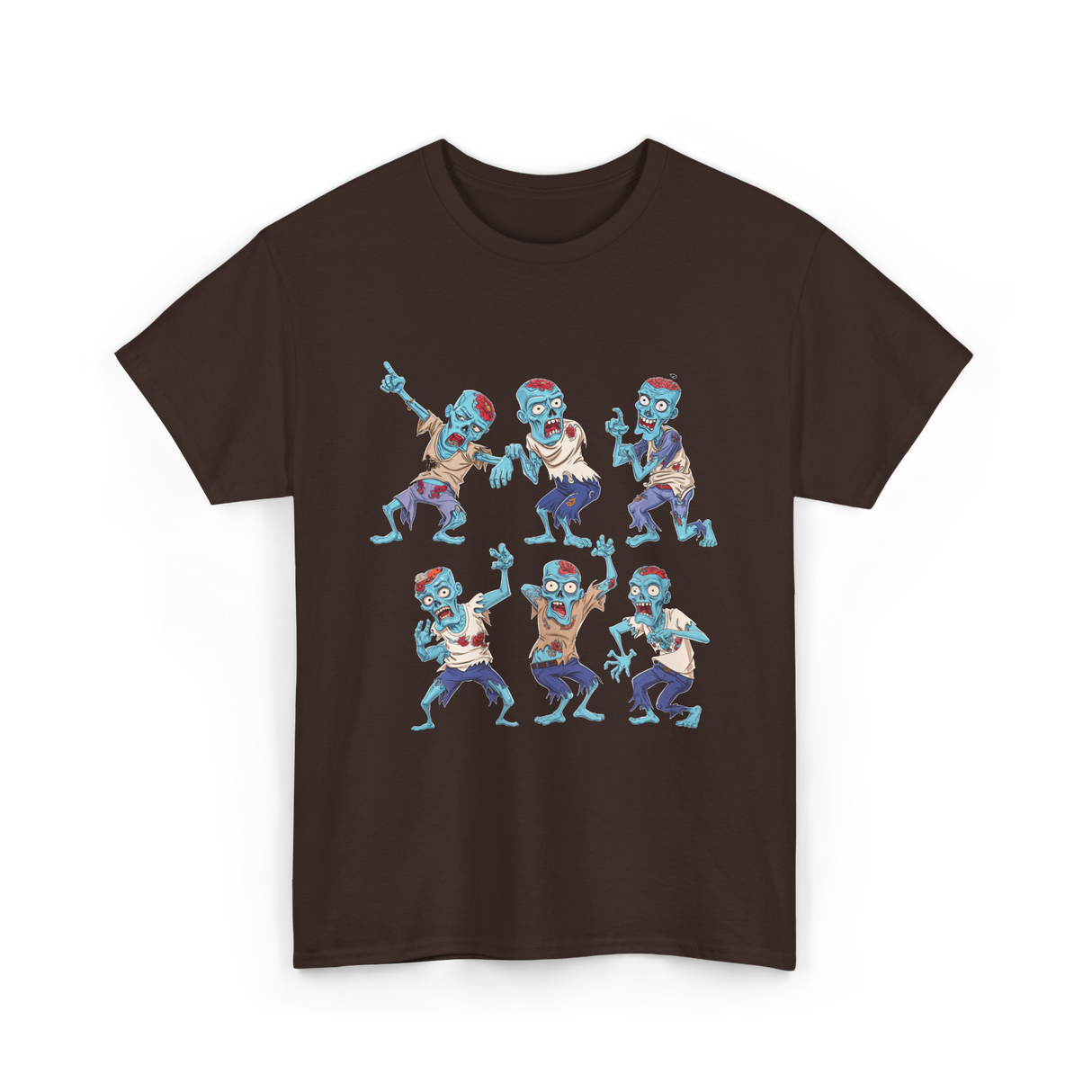 Dancing Zombie Halloween Zombie T-Shirt - Dark Chocolate