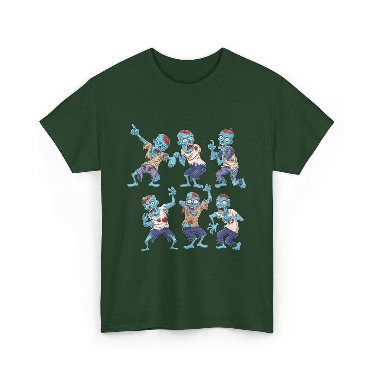 Dancing Zombie Halloween Zombie T-Shirt - Forest Green