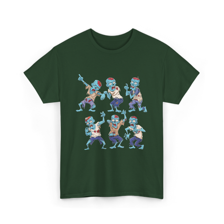 Dancing Zombie Halloween Zombie T-Shirt - Forest Green