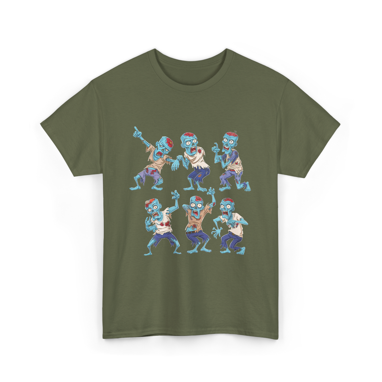 Dancing Zombie Halloween Zombie T-Shirt - Military Green