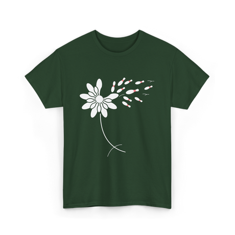 Dandelion Bowling Pins Bowling T-Shirt - Forest Green