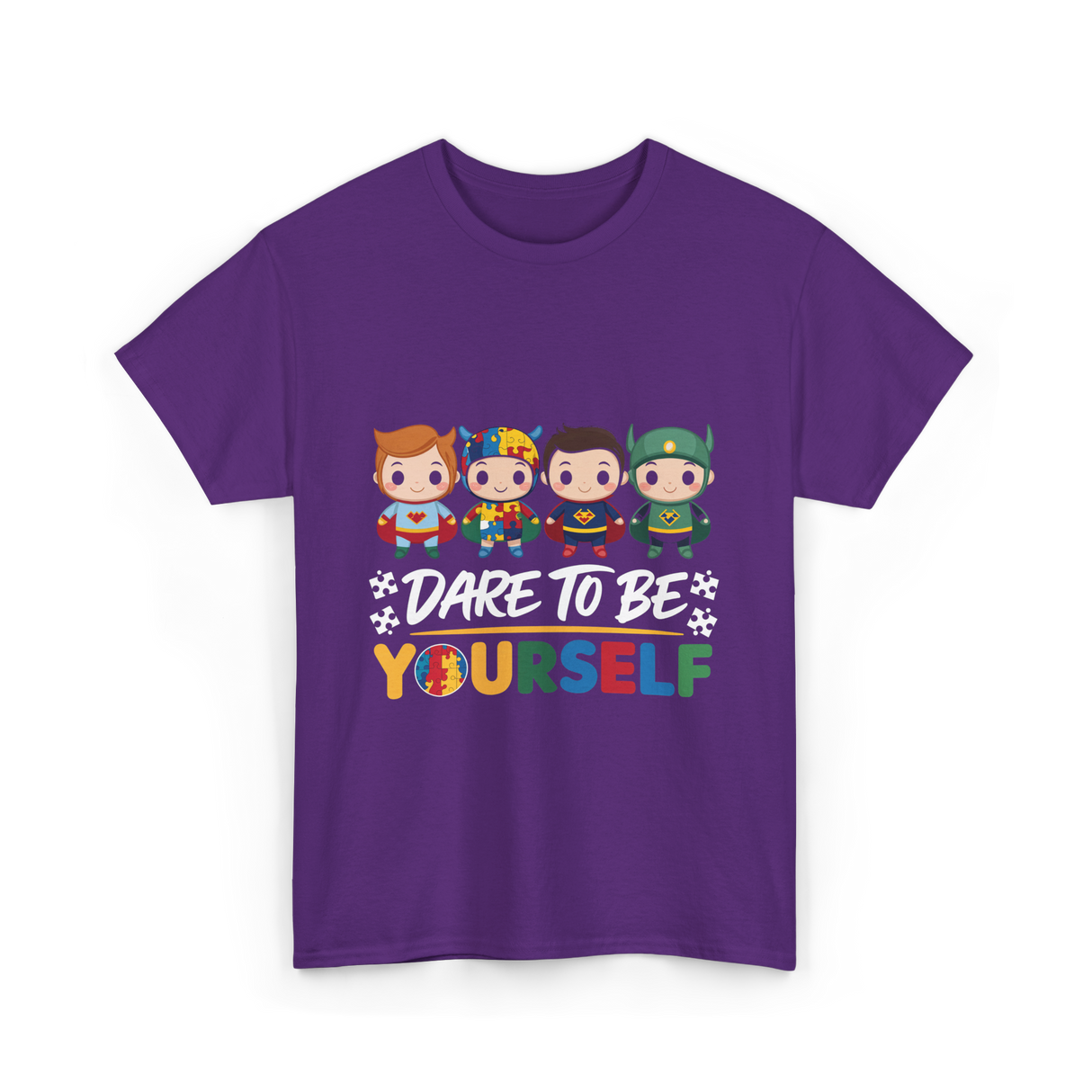 Dare To Be Yourself Autism Awareness T-Shirt - Purple