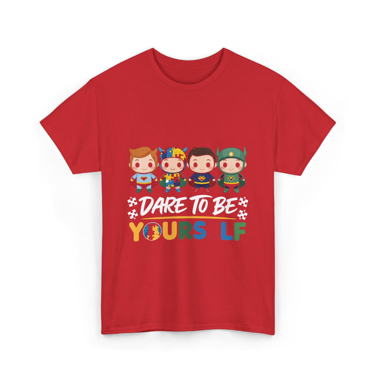 Dare To Be Yourself Autism Awareness T-Shirt - Red