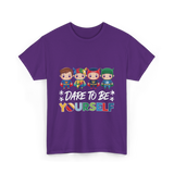 Dare To Be Yourself Autism Superheroes T-Shirt - Purple