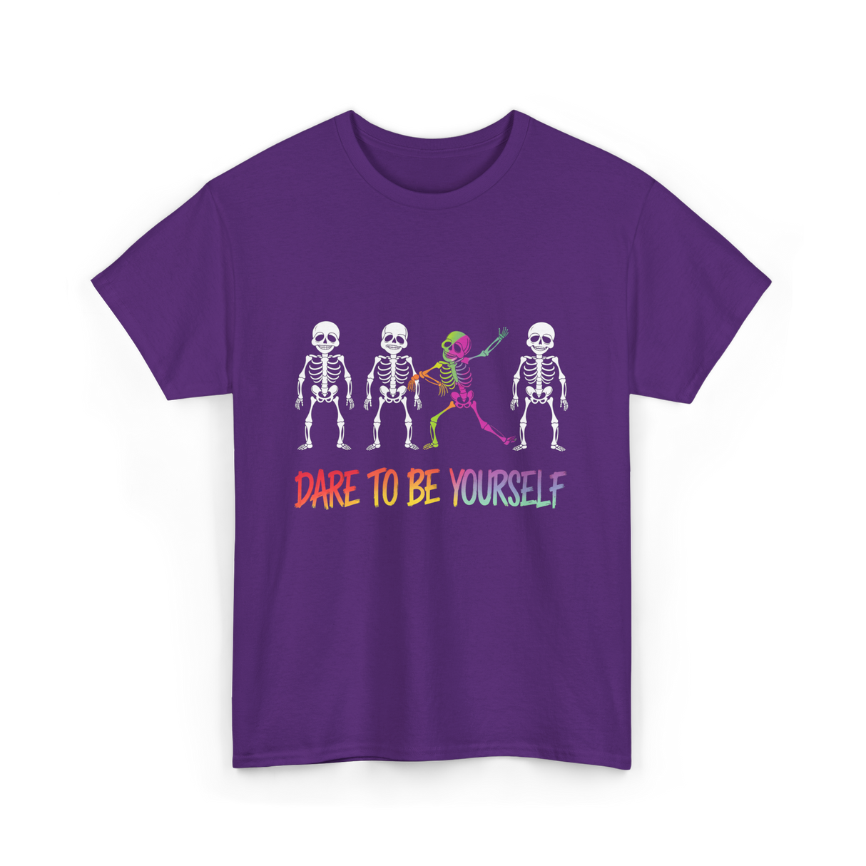 Dare To Be Yourself Skeleton T-Shirt - Purple