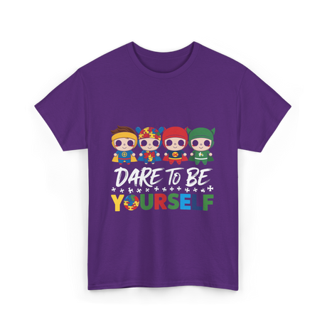 Dare to Be Yourself Superhero T-Shirt - Purple