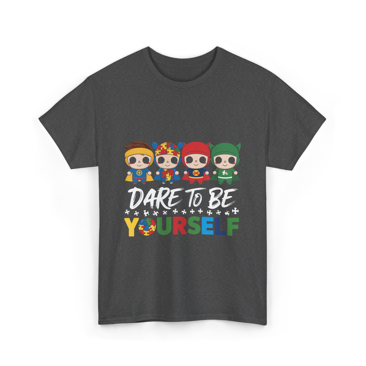 Dare to Be Yourself Superhero T-Shirt - Dark Heather