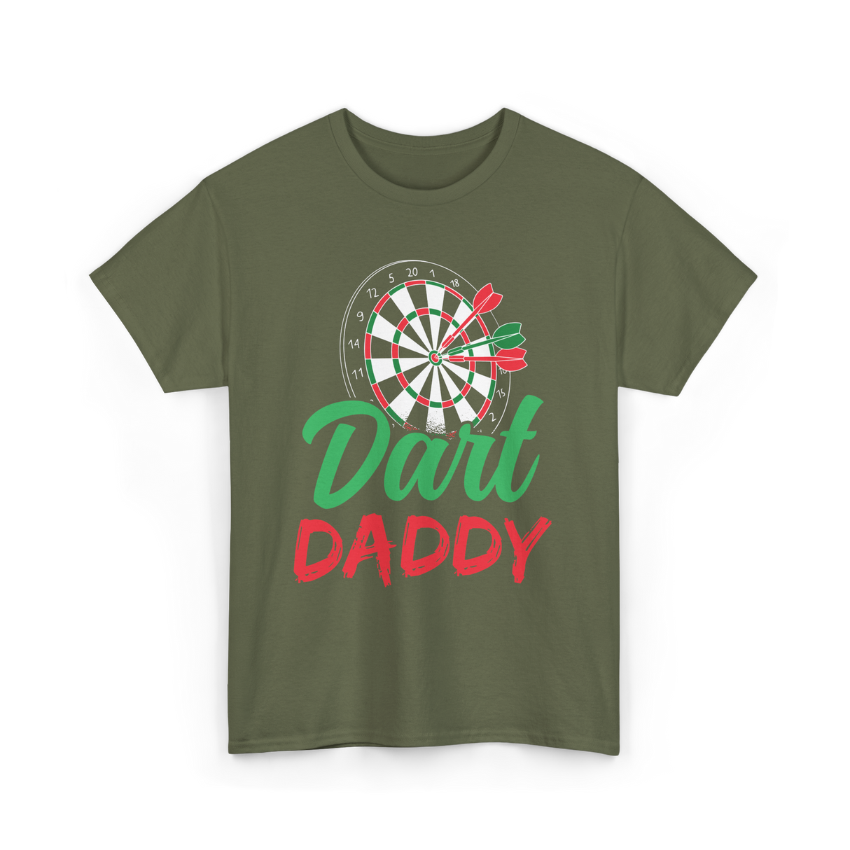 Dart Daddy Darts Player T-Shirt - Military Green