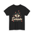 Dartaholic Darts Player Throwing T-Shirt - Black