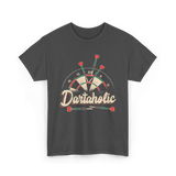 Dartaholic Darts Player Throwing T-Shirt - Dark Heather