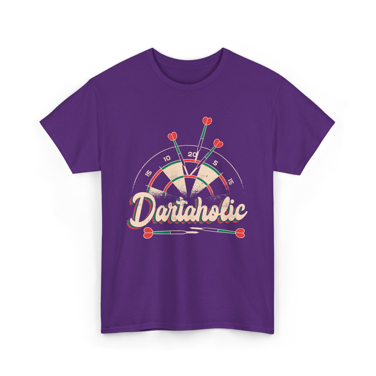 Dartaholic Darts Player Throwing T-Shirt - Purple