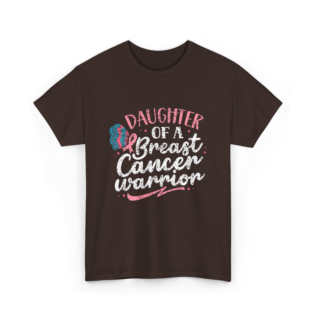 Daughter Of A Breast Cancer Warrior T-Shirt - Dark Chocolate