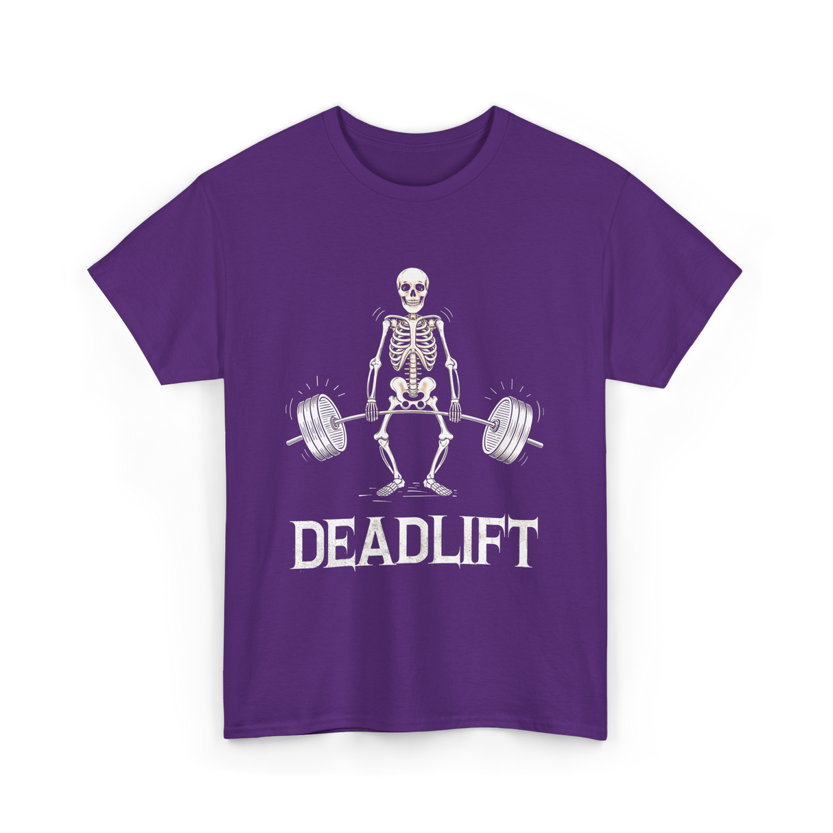 Deadlift Skeleton Weightlifting Fitness T-Shirt - Purple