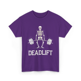 Deadlift Skeleton Weightlifting Fitness T-Shirt - Purple