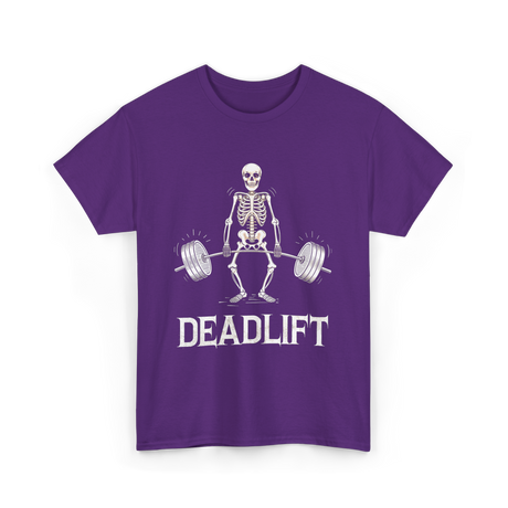 Deadlift Skeleton Weightlifting Fitness T-Shirt - Purple