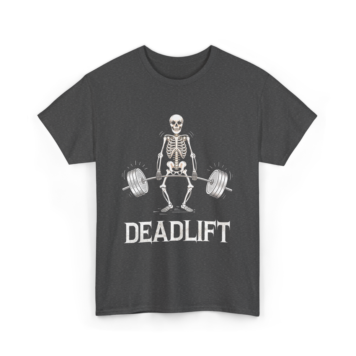 Deadlift Skeleton Weightlifting Fitness T-Shirt - Dark Heather