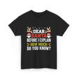 Dear Santa Christmas Design T-Shirt - Black