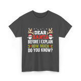 Dear Santa Christmas Design T-Shirt - Dark Heather