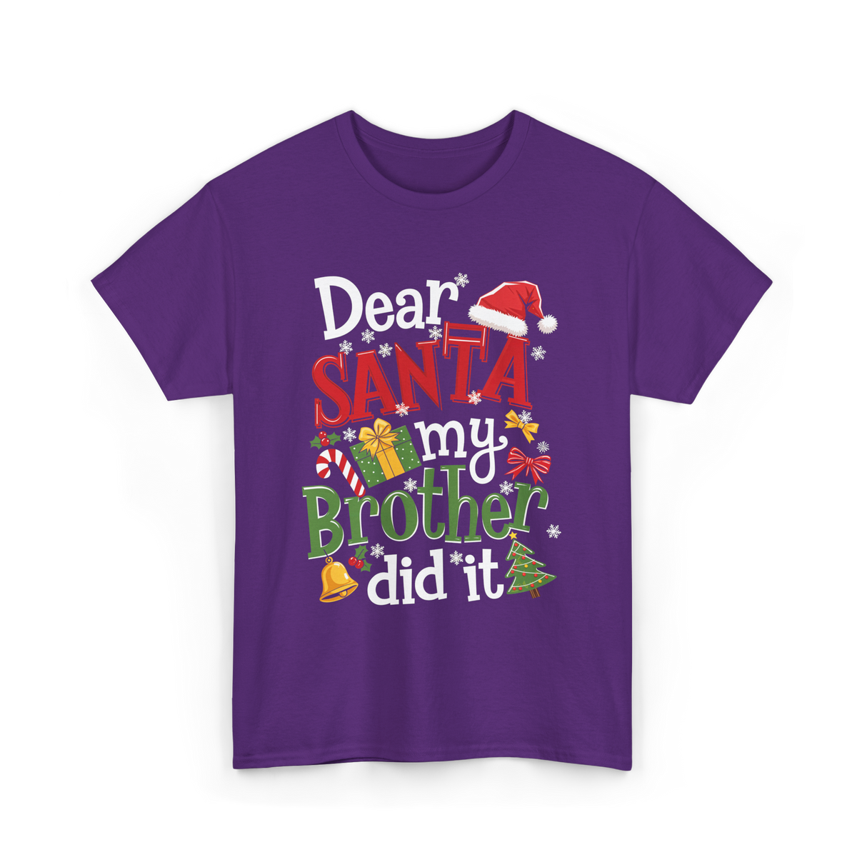 Dear Santa My Brother Christmas T-Shirt - Purple