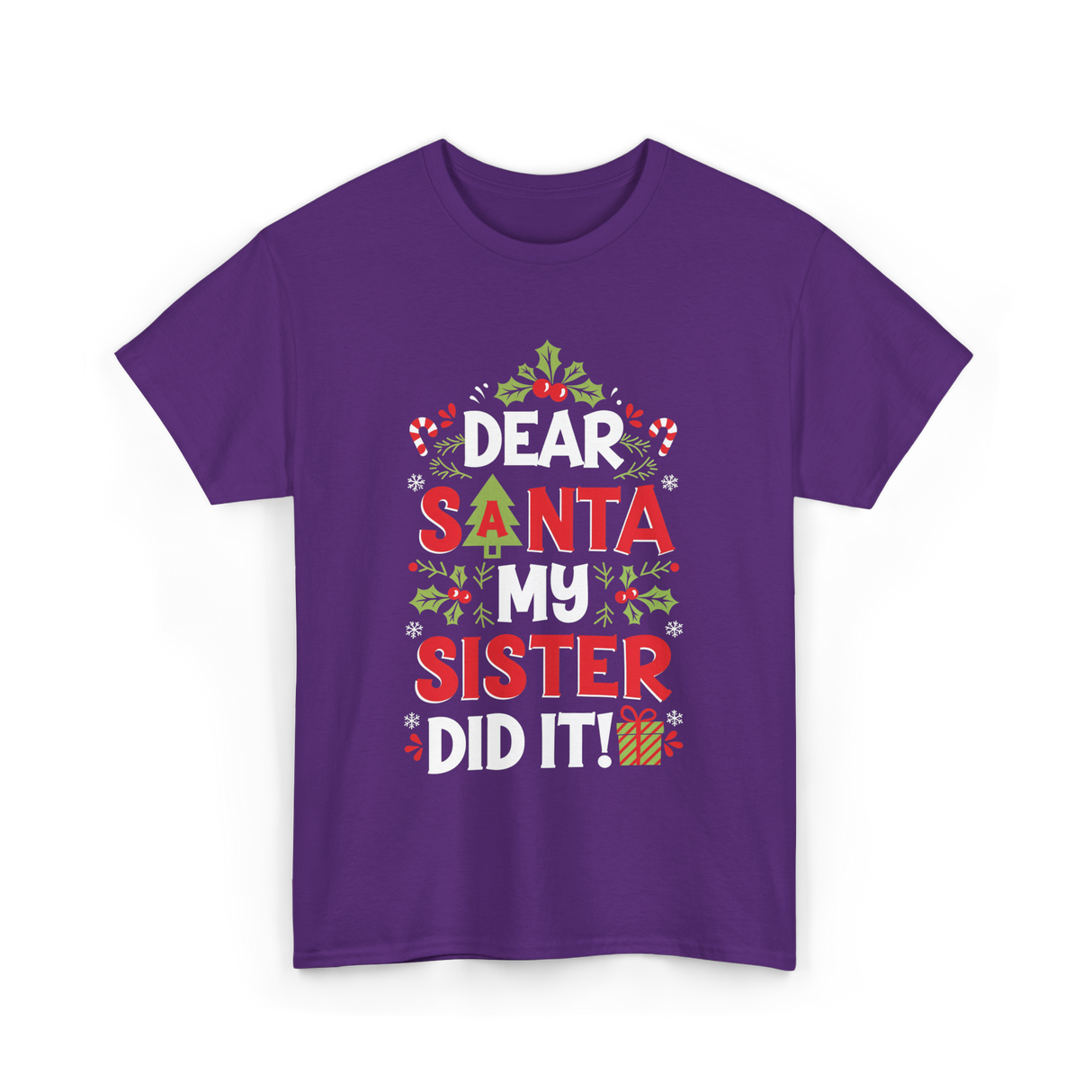 Dear Santa My Sister Christmas Kids T-Shirt - Purple