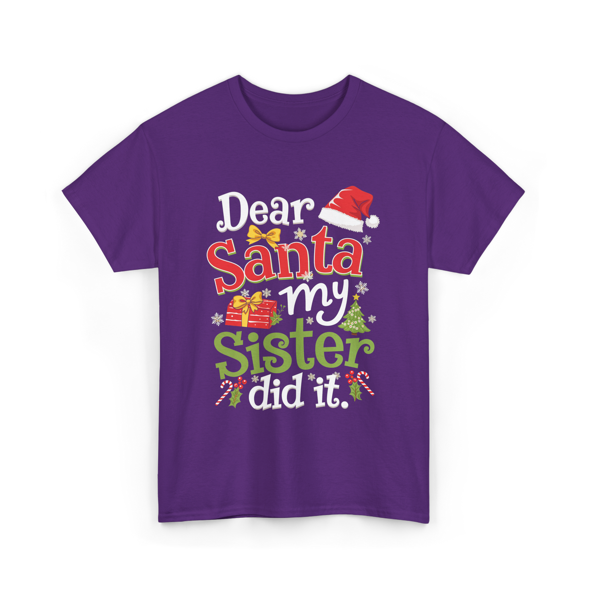 Dear Santa My Sister Christmas T-Shirt - Purple