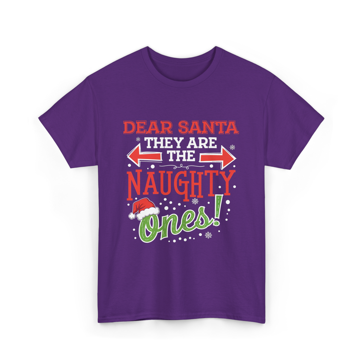 Dear Santa Naughty Ones Christmas T-Shirt - Purple