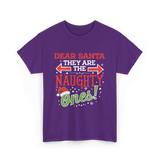 Dear Santa Naughty Ones Christmas T-Shirt - Purple