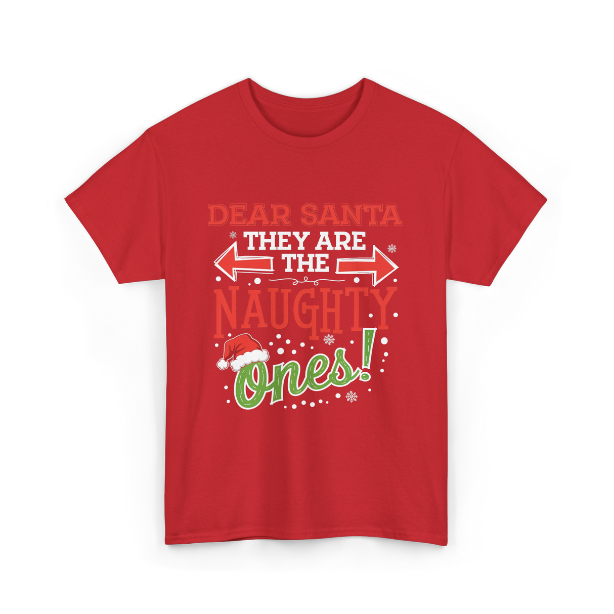 Dear Santa Naughty Ones Christmas T-Shirt - Red